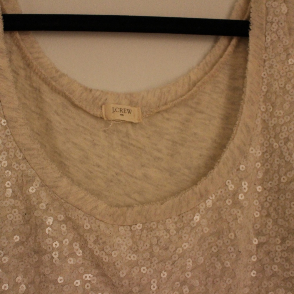 J. Crew Cream Sequin Tank Top - Picture 3 of 3